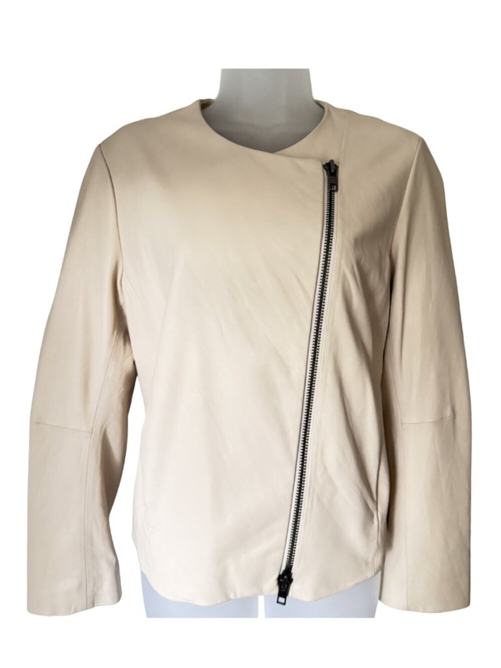 Vince Cream Lamb Leather Moto Jacket Large $995 Retail